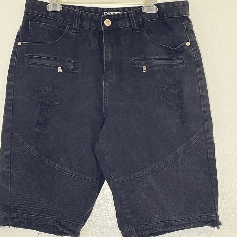 Encrypted Denim Shorts